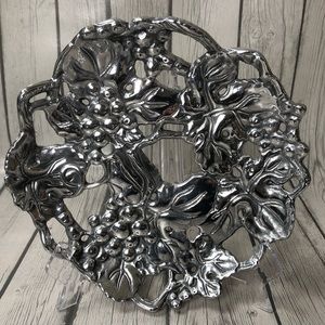 Arthur Court Metal Ware Grape Cutwork Art Plate